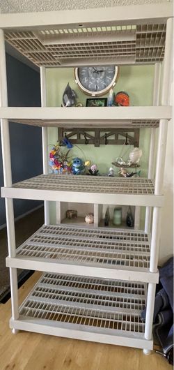 5 Tier Heavy Duty plastic Shelves  36”WX24D”X74”H