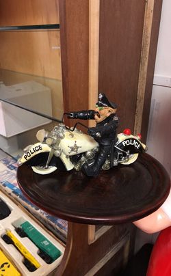 Resin comic art policeman biker