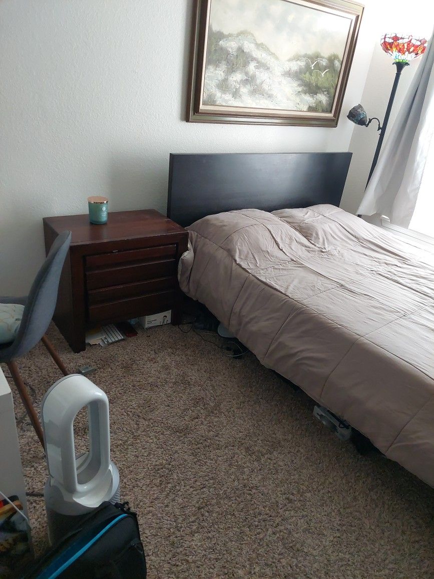 Bedroom Set IKEA Bed And Real Wood Dresser And Night Stand