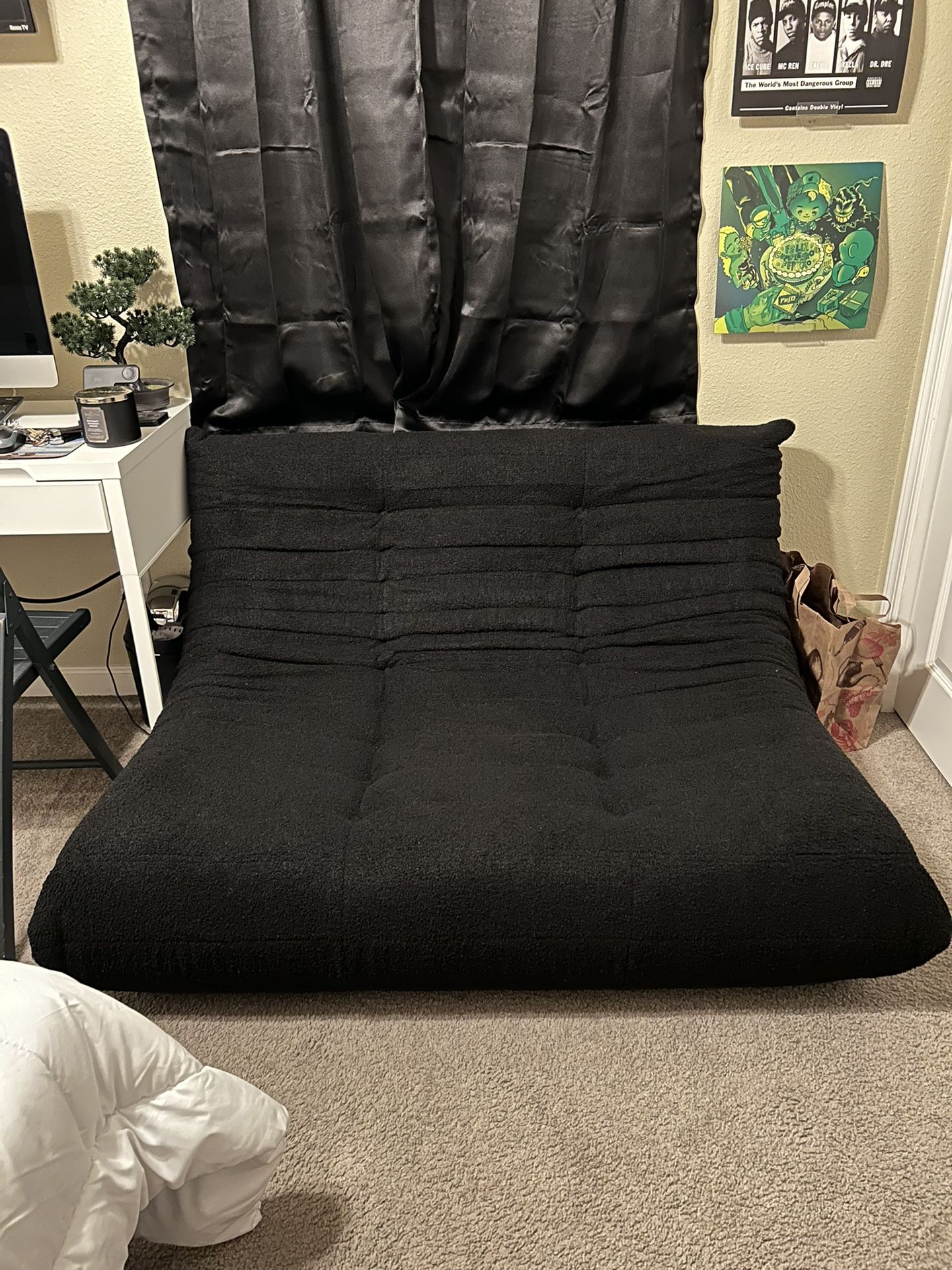 Black Bean Bag Chair Love Seat