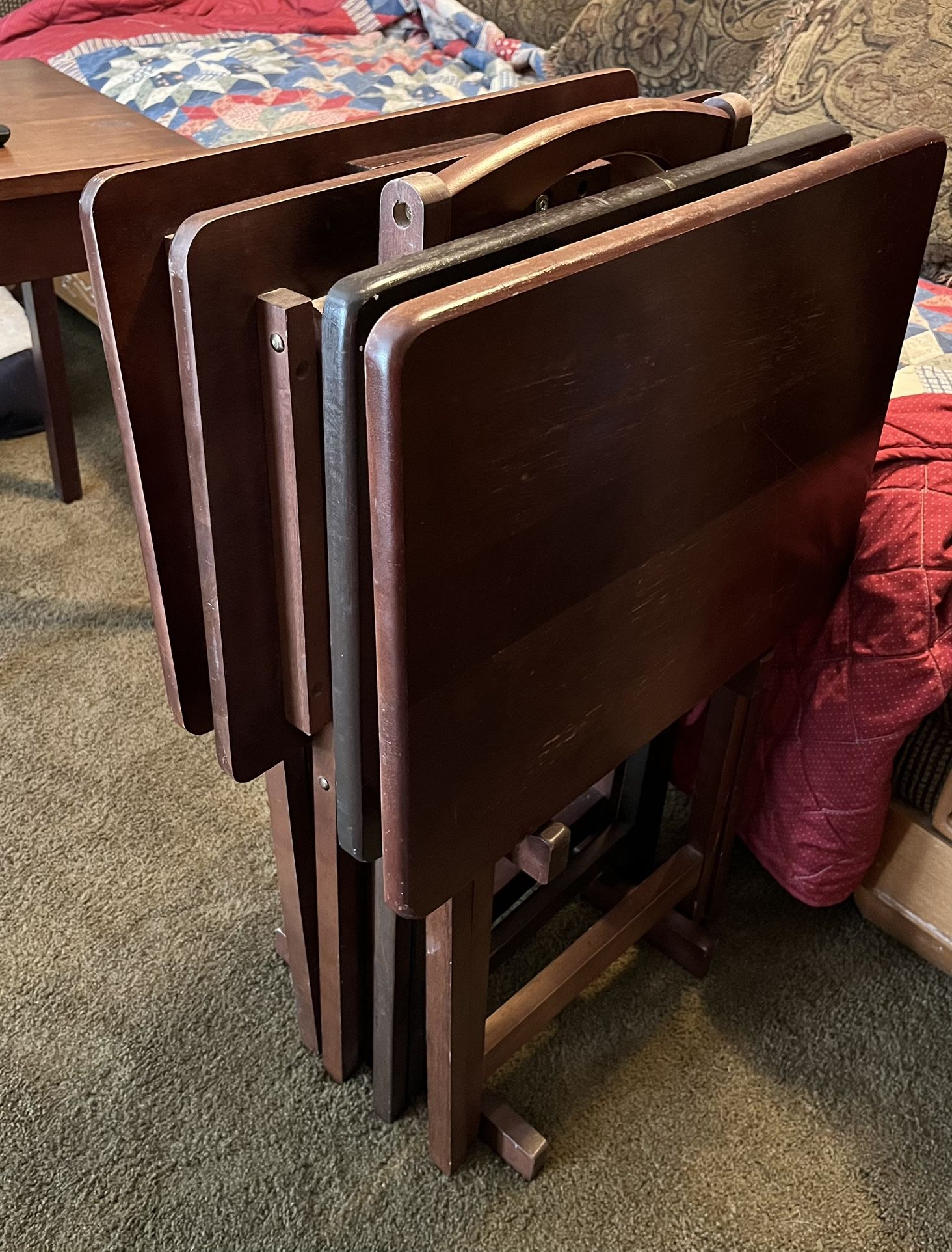 Wooden TV tray Set