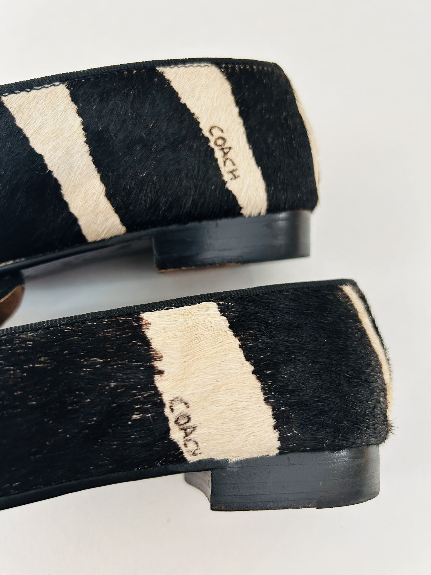 Coach Zebra Print Estelle Shoes Size 6, Hair Calf Material. Very 