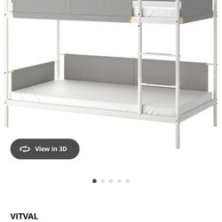 Bunk bed Steel frame, white/light gray, Twin