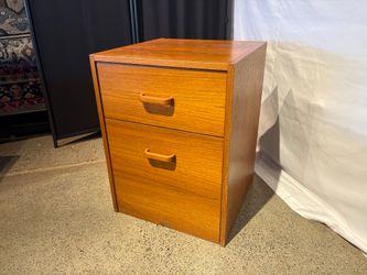 Teak Two Drawer Filing Cabinet