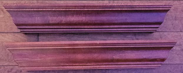 Wood Floating Wall Shelves, Set of 2, Brown