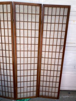 3 panels room divider tall folder screen