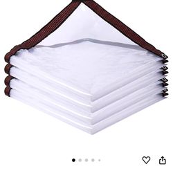 10 × 12 FT Clear Tarp Waterproof with Grommets