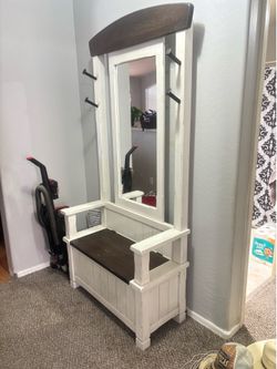 Hall Tree storage and mirror