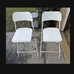 Pair Of IKEA FRANKLIN Bar stools with backrest, foldable,