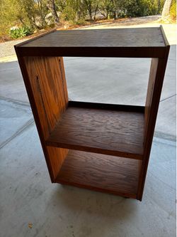Rolling wood shelves