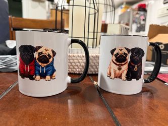 Pug dog Graphic Coffee Mugs Set of 2