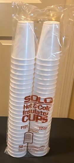 Solo Hot & Cold Insulated Styrofoam cups 12oz (50 per sleeve)