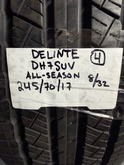 Full set of Delinte 245/70/17 All-Season tires tread 8/32s