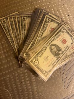 Red Seal US $5 Bills