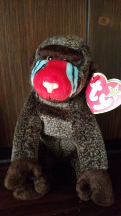 Beanie Babies Cheeks 1999 with rare tags near mint condition