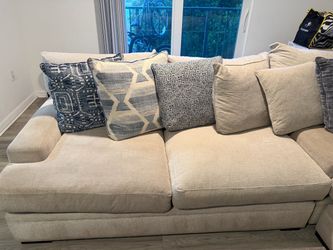 Beige Fabric Sectional Sofa