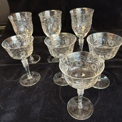 Mid Century Libbey Rock Sharpe Goblets 