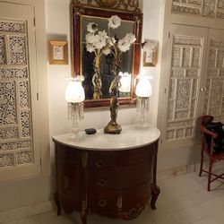 Antique White marble Top And Drawers 