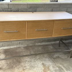 Dresser & TV Stand in One, Space Saving, Moisture Resistant, Wood and Steel