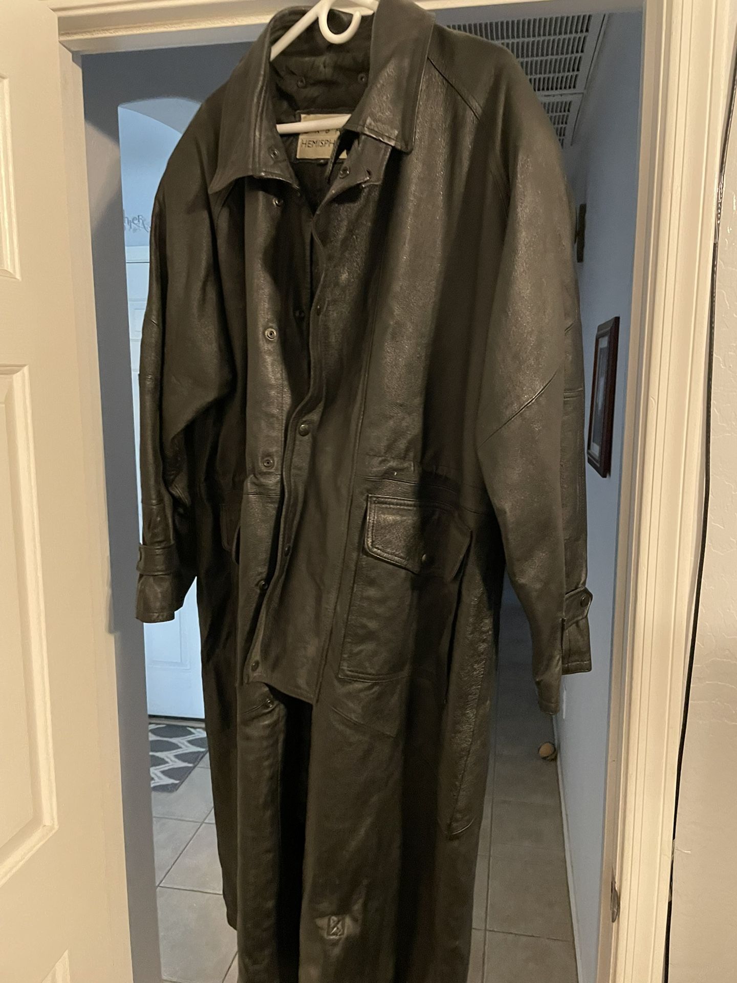 Leather Jacket Duster. Great Shape