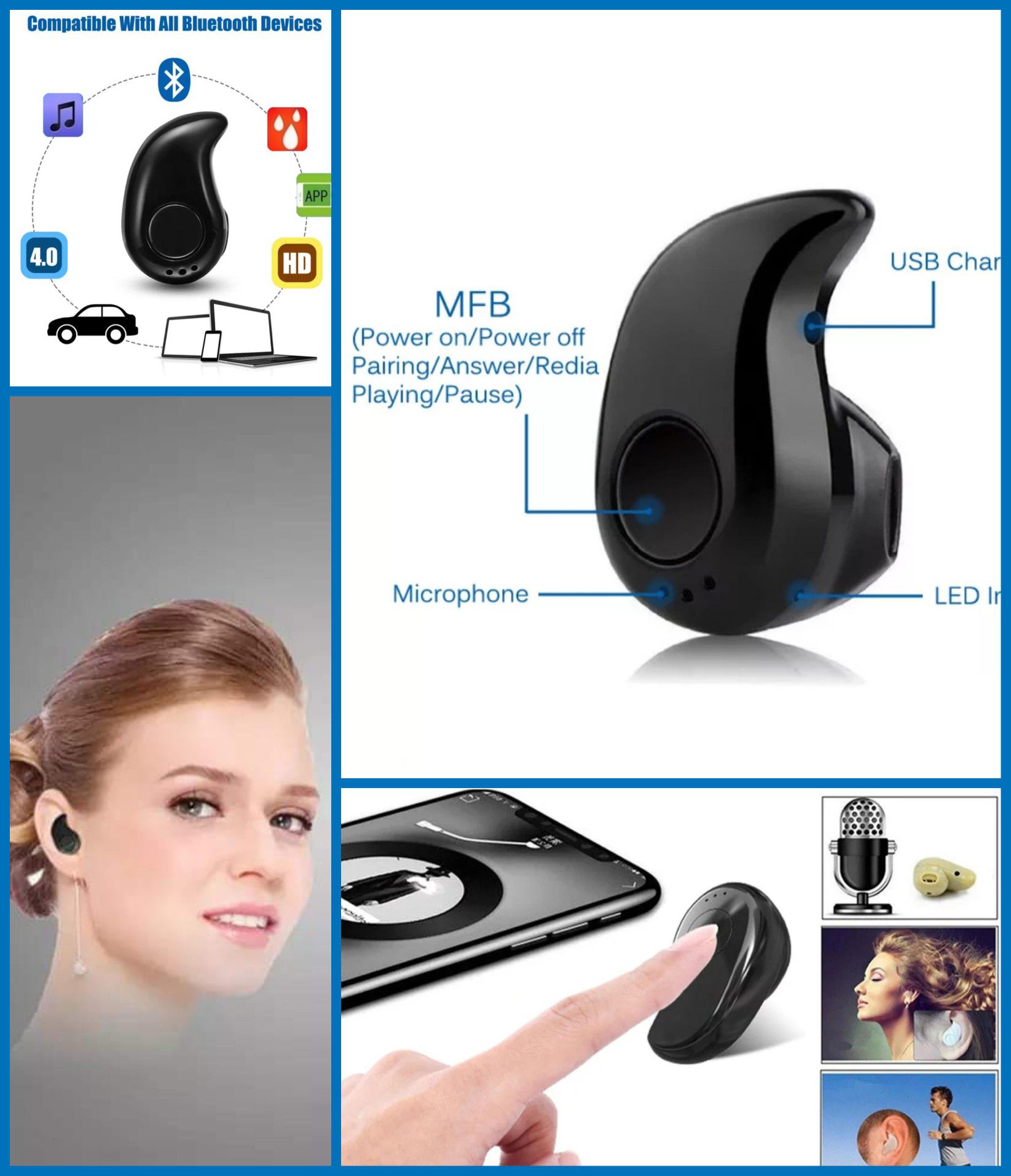 Hands Free Bluetooth Headset Headphone