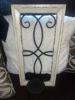 Rustic Wood and Iron Wall Candle Sconce