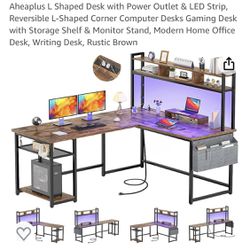 Aheaplus Reversible L-Shaped Computer Desk
