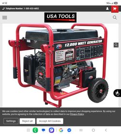 GENTRON GAS ELECTRIC START 12,000 WATTS 50 AMP PORTABLE GENERATOR NEW