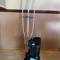 Pair of Padded Crutches and CAM Boot - Medium