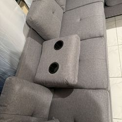 3 Pc Sectional Sofa With Ottoman 