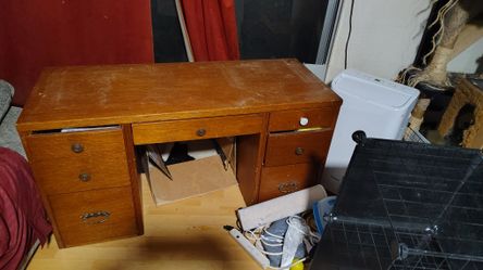 Wooden Desk With Drawers