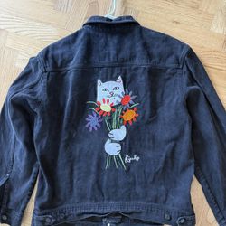 Rip N Dip Black Jean Jacket Size XL