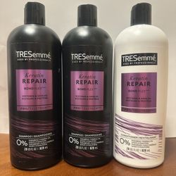 TRESemme 2 Shampoo and 1 Conditioner. 