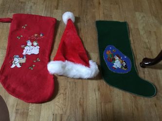 Christmas Stockings And Santa Hat