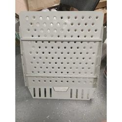 Perforated Metal Tray Basket Container Storage Bin Gray