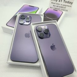 WITH BOX APPLE IPHONE 14 PRO MAX 128GB UNLOCKED.   DRONE  LOWEST WHOLESALE PRICES WITH OPTION TO PAY  IN PAYMENTS  WITH NO CREDIT CHECKS 