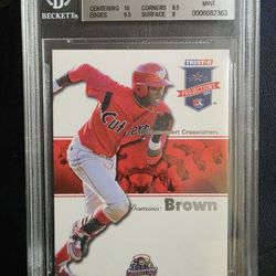 2008 Tristar Projections #231 baseball card featuring Domonic Brown, graded by Beckett Grading Services (BGS) with a grade of 9