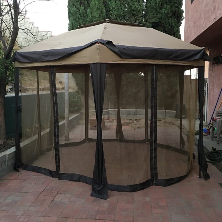 NEW Outdoor Cover Brown Tent with side wall windows for Wedding Party Patio Gazebo canopy Camping
