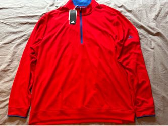 Adidas Core Lightweight 1/4-Zip Red Jacket; Men’s 2XL
