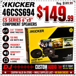 CS-Series Car Speakers 1-Set 6"x9" Component Speaker System 450 Watts CSS69 🚨 Payment Options Available 🚨 No Credit Needed 🚨