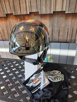 Harley Davidson Motorcycle Helmet Size Large American Flag Black - brand new