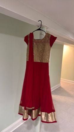Red and Gold Anarkali Salwar Suit