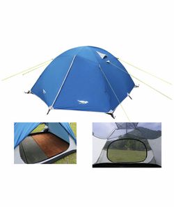 Luxe Tempo Lightweight 4 Person Tent for Backpacking Family Camping 7.7 lbs with Ridge Pole Gear Loft Rip-Stop Fabric Aluminum Poles
