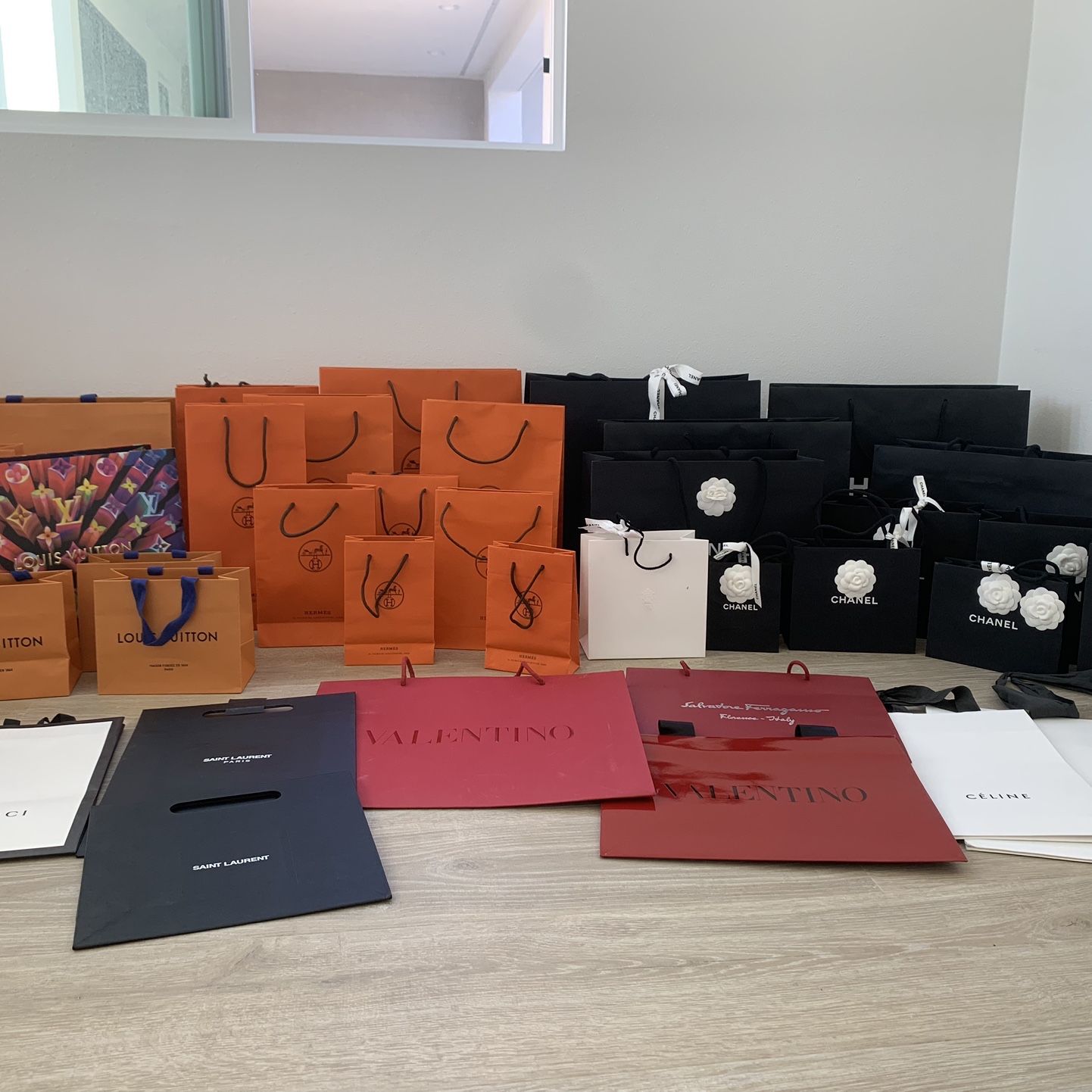 Designer Paper Bags (for Cheap) Hermes Chanel LV Louis Vuitton Gucci Dior  Celine Valentino YSL Saint Lauren Ferragamo Burberry Bvlgari VCA Cartier  for