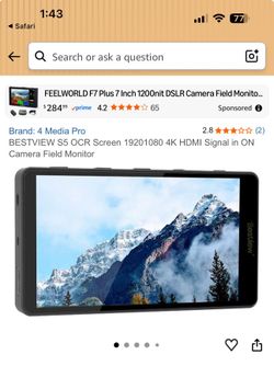BESTVIEW S5 OCR Screen 1(contact info removed) 4K HDMI Signal in ON Camera Field Monitor