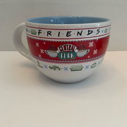 FRIENDS TV Series Central Perk Large 24oz Christmas Coffee Cup Holiday Soup/Mug 