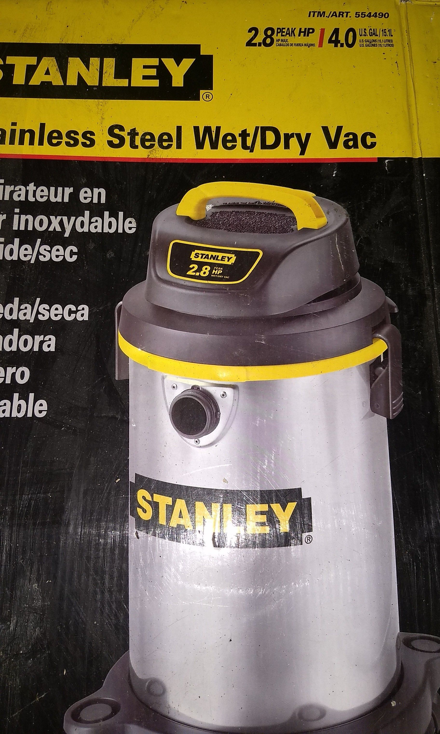 Stanley Wet-Dry vacuum 2.8HP stainless steel