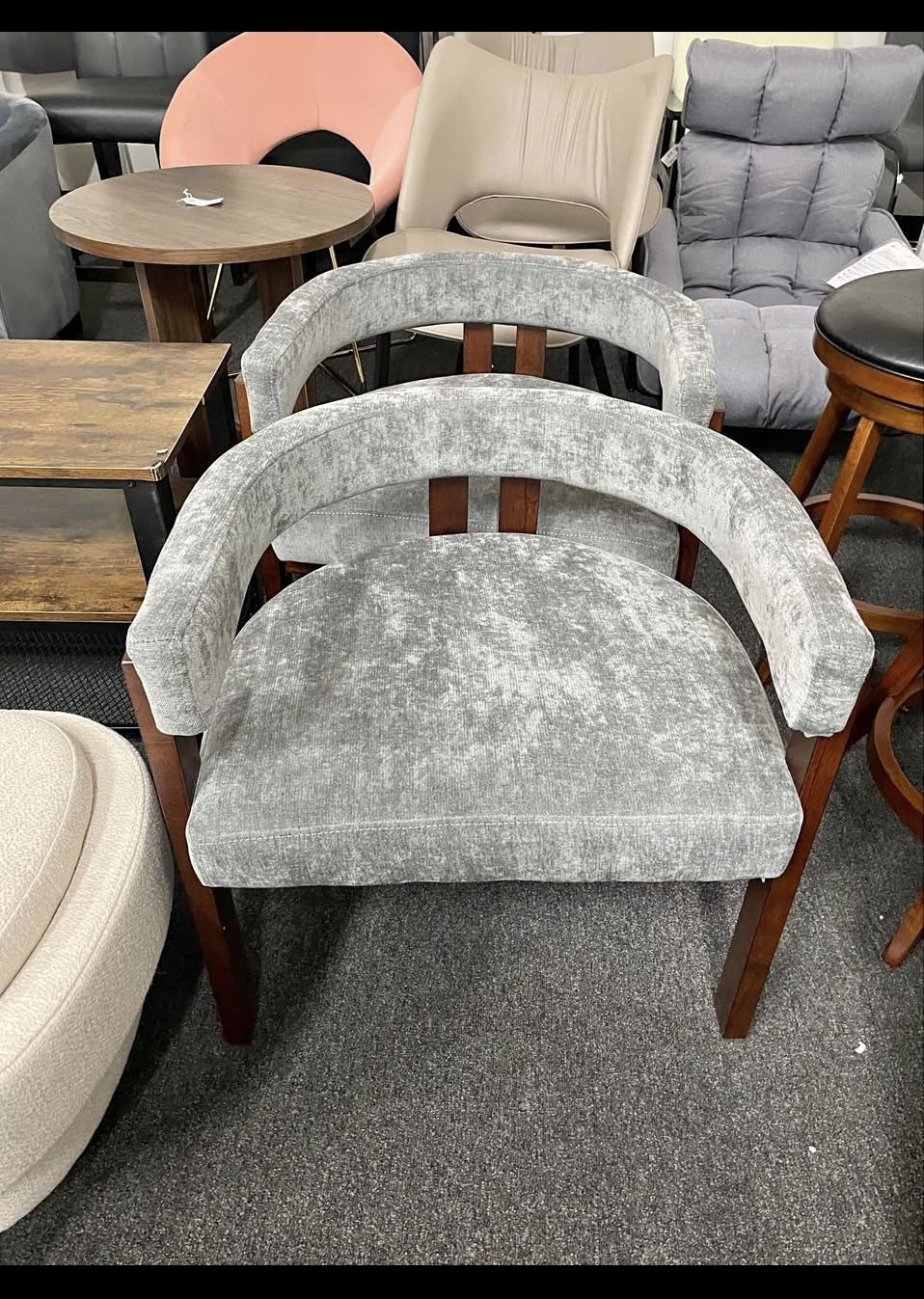 2 For $155 Assembled New Modern Accent Chair Set of 2 Teddy Upholstered Armchair Dining Chair