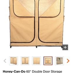 Honey-Can-Do 60” Double Door Storage Closet With Shoe Organizer
