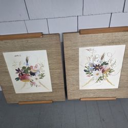 Floral artwork, the painting is by Henry LaForet Crica 1950